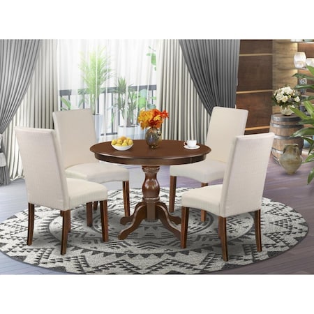 East West Furniture 5 Piece Hartland Dinette Set - Mahogany HBDR5-MAH-01